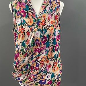 Nicole Miller Floral Shirt Sleveless Small C11